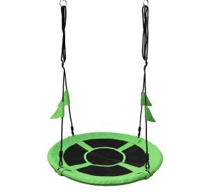 2Kids Toys Hojdačka Bocianie hniezdo s vlajkami zelené